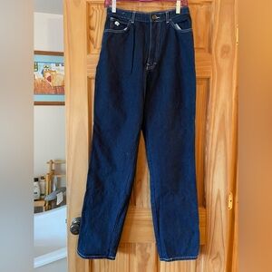 Vintage Normandee Rose High-Rise Straight Leg Jeans in Dark Indigo